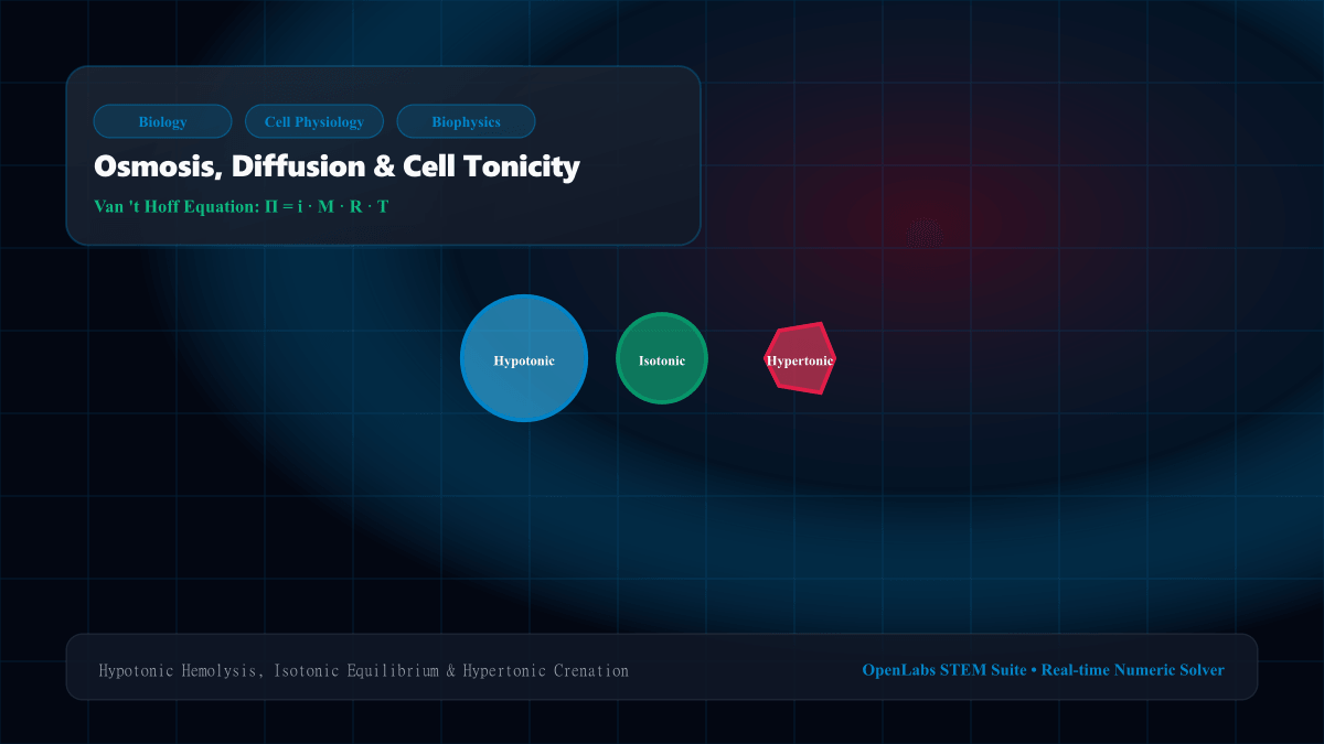 Osmosis, Diffusion & Cell Tonicity interactive Biology simulation illustration