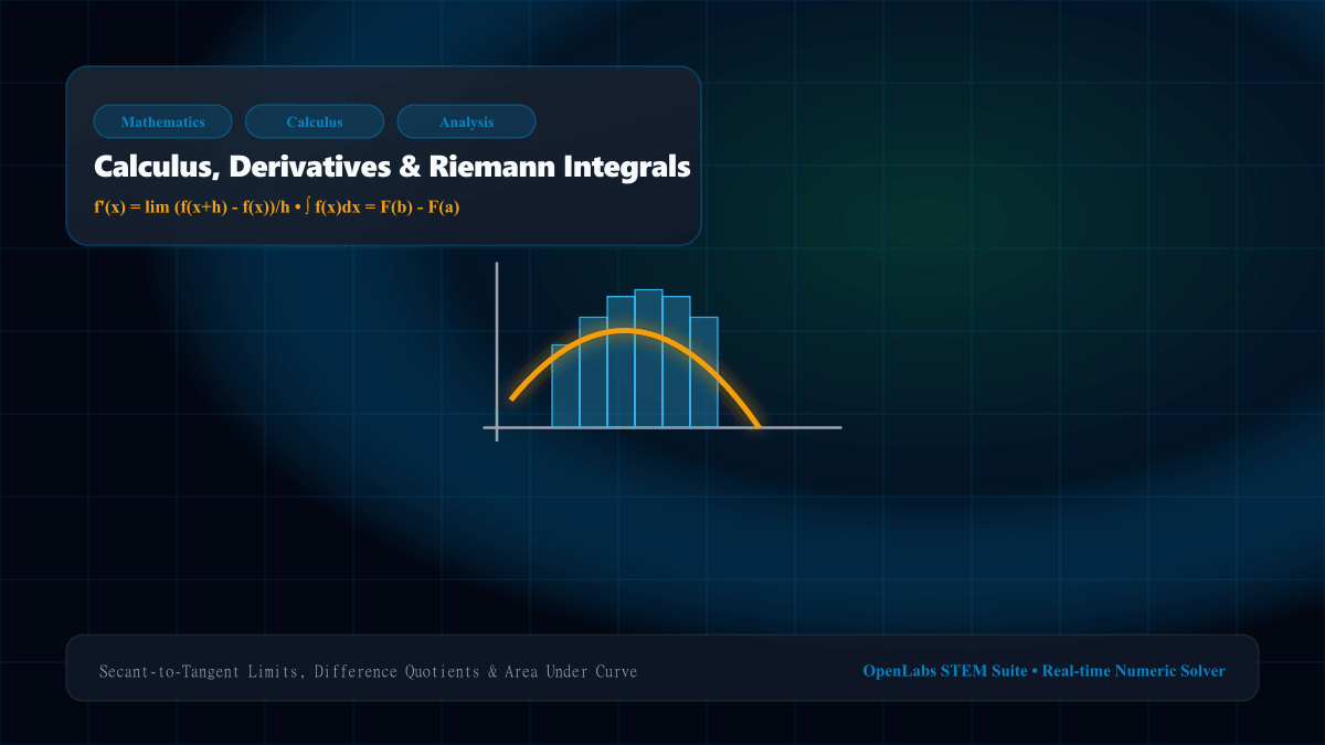 Calculus, Derivatives & Riemann Integrals interactive Mathematics simulation illustration